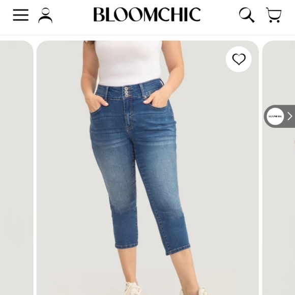 BloomChic- Very Stretchy High-Rise Medium Wash Cropped Jeans-16 - Picture 4 of 10